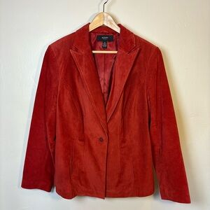 Red Suede Blazer Jacket Size 1X